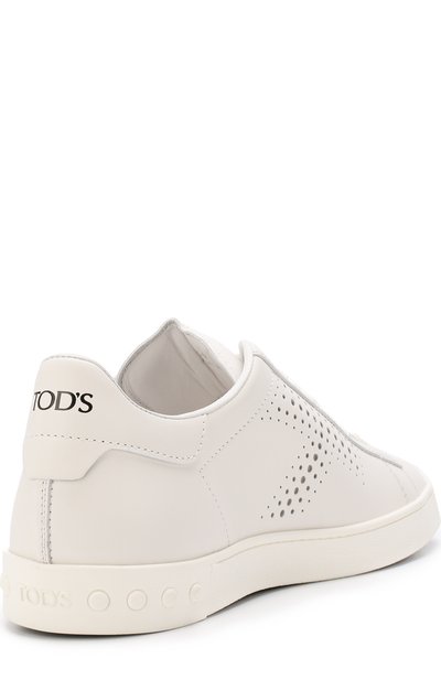 Кожаные кеды с перфорацией на шнуровке TOD’S, арт. XXW12A0T49008VB001, фото 4