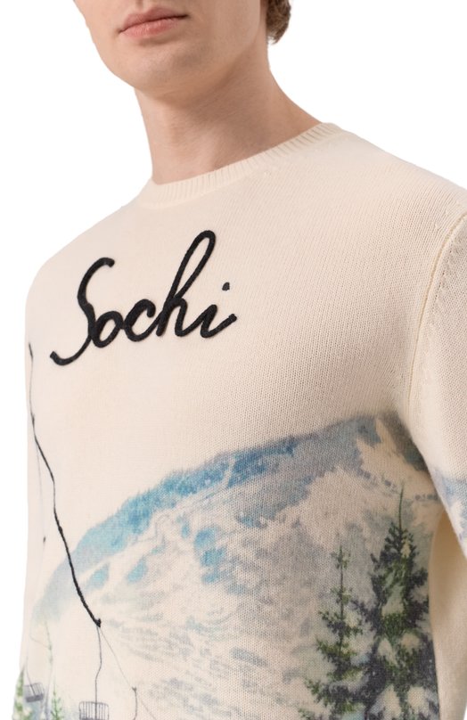 Джемпер из шерсти и вискозы MC2 Saint Barth HER0022-04178I/HER0N PRINT Кремовый  HER0022-04178I/HER0N PRINT Фото 5