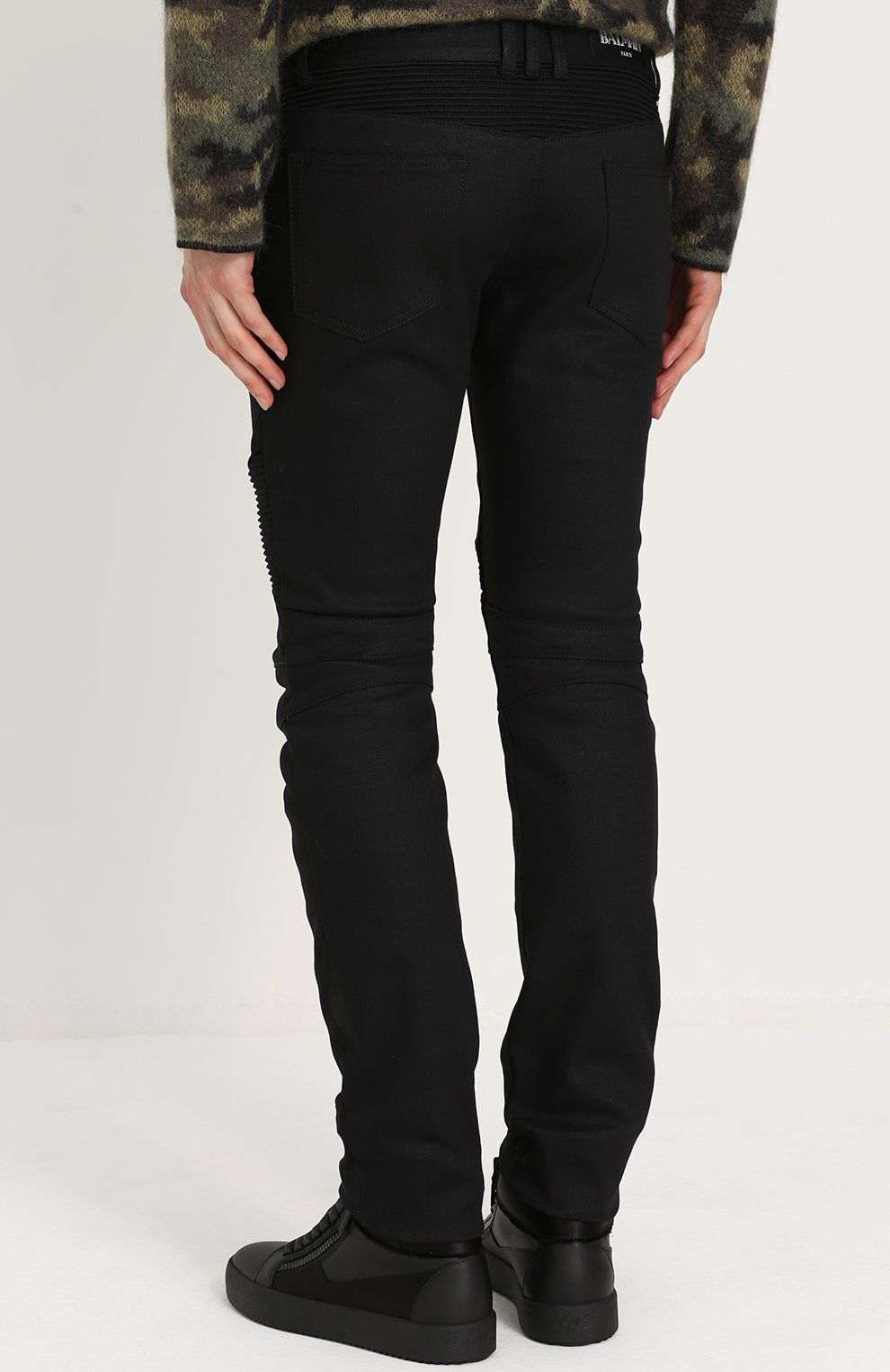 Джинсы скинни с декоративной прострочкой BALMAIN, арт. P0H/T551/D204, фото 4