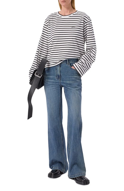 Хлопковый лонгслив Juun.J JW6241W01 Чёрно-белый  JW6241W01 Фото 2