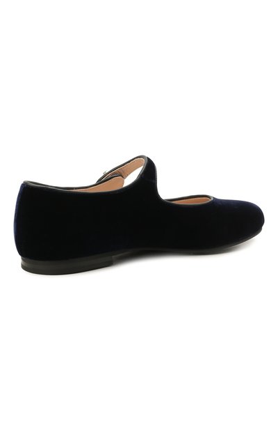 Бархатные балетки IL GUFO синего цвета по цене 24100 руб., арт. G285/VELLUT0 ACC0PP/35-42, фото 3 Бархатные балетки IL GUFO, арт. G285/VELLUT0 ACC0PP/35-42, фото 3