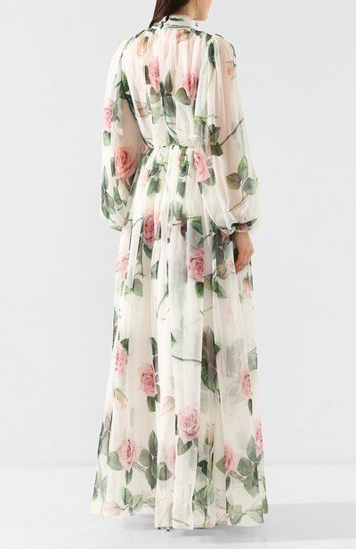 Шелковое платье DOLCE & GABBANA белого цвета по цене 435000 руб., арт. F6B7DT/HS19S, фото 4 Шелковое платье DOLCE & GABBANA, арт. F6B7DT/HS19S, фото 4