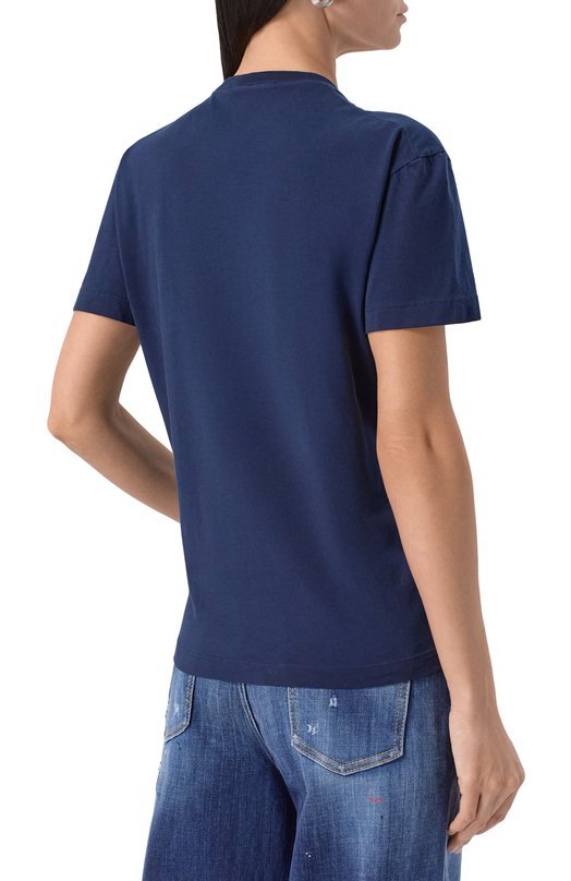 Хлопковая футболка Dsquared2 S75GD0488/D20035 Синий  S75GD0488/D20035 Фото 4