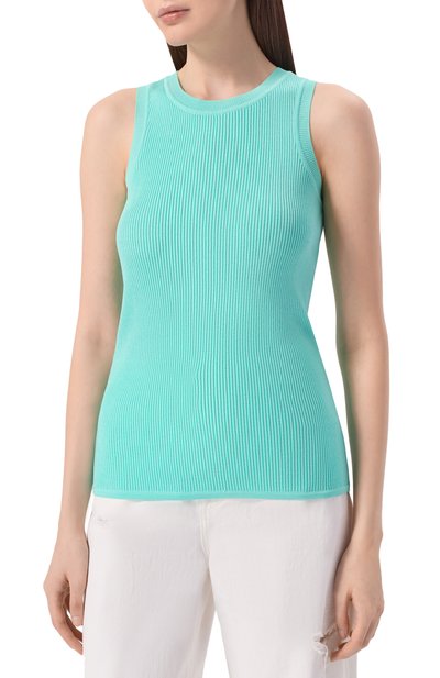 Майка из вискозы FREEAGE бирюзового цвета по цене 22880 руб., арт. LW25.TP262.7081.501, фото 3 Майка из вискозы FREEAGE, арт. LW25.TP262.7081.501, фото 3