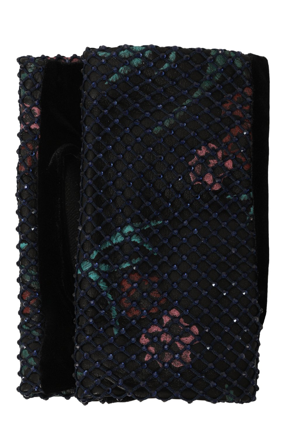 Комбинированные митенки GIORGIO ARMANI темно-синего цвета по цене 69950 руб., арт. 794005/4F207, фото 1 Комбинированные митенки GIORGIO ARMANI, арт. 794005/4F207, фото 1