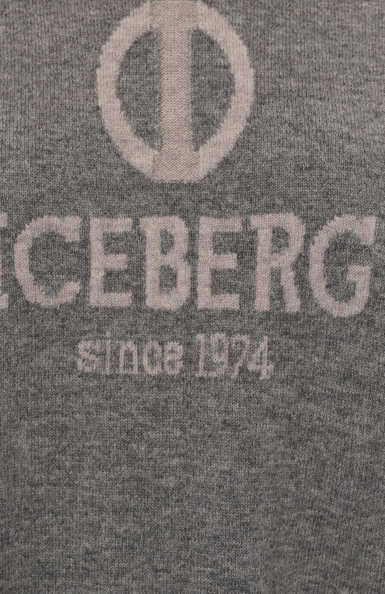 Женское платье из шерсти и кашемира ICEBERG серого цвета, арт. AH06/9014 | Фото 5 (Материал внешний: Шерсть, Кашемир; Рукава: Длинные; Длина Ж (юбки, платья, шорты): Мини; Случай: Повседневный; Кросс-КТ: Трикотаж; Материал сплава: Проставлено; Драгоценные камни: Проставлено; Женское Кросс-КТ: Платье-одежда; Стили: Кэжуэл)