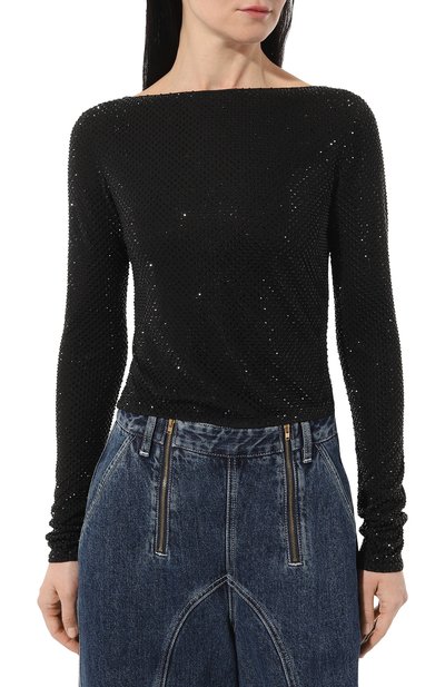 Топ с отделкой стразами SASHAVERSE, арт. TP005S/MSO001/black/W24, фото 3