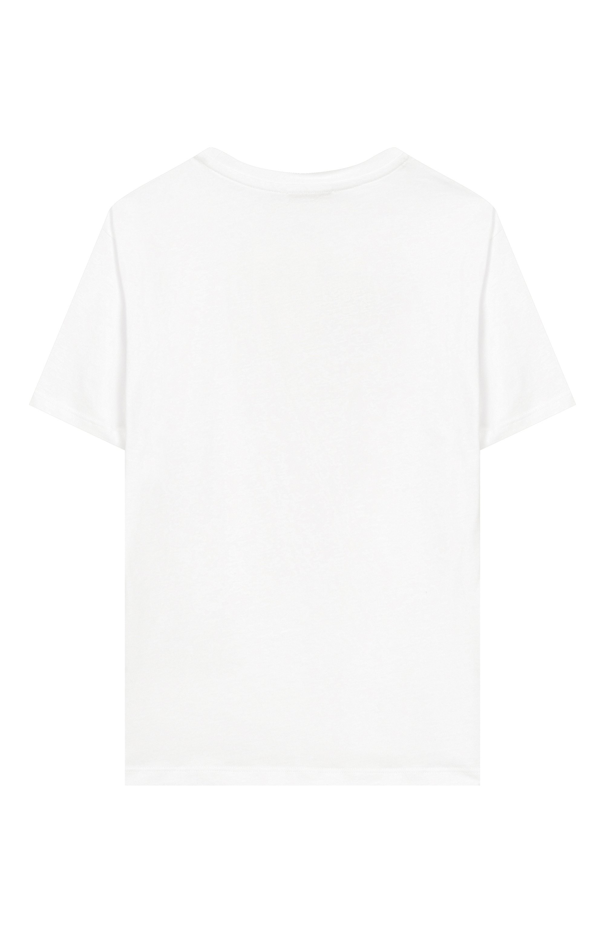 Хлопковая футболка MSGM KIDS белого цвета по цене 8435 руб., арт. S6MSJUTH072, фото 2 Хлопковая футболка MSGM KIDS, арт. S6MSJUTH072, фото 2