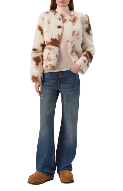 Замшевые полусапоги Heidi Amina Muaddi HEIDI B00T/CR0STA Коричневый  HEIDI B00T/CR0STA Фото 3