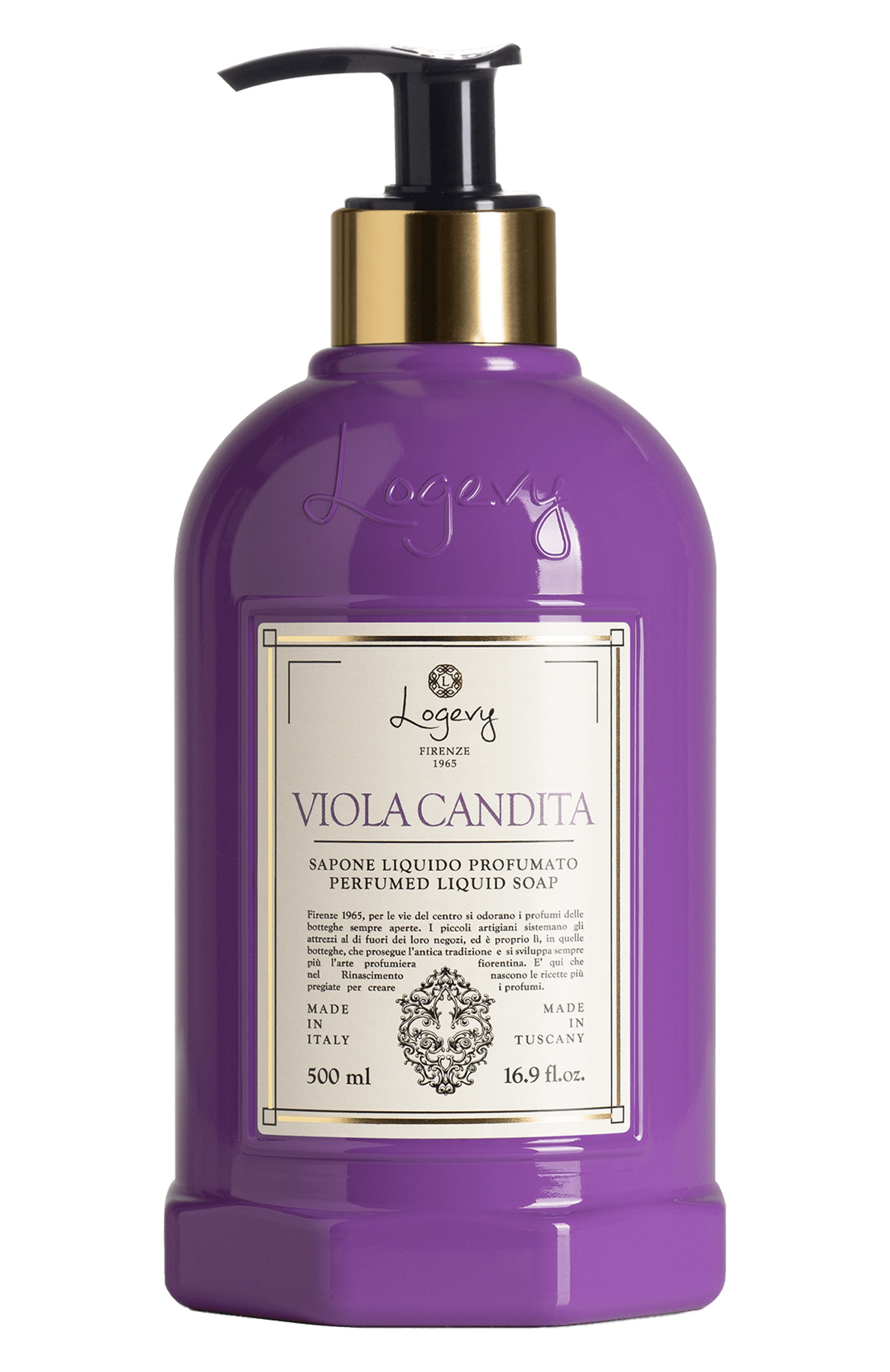 Жидкое мыло viola candita (500ml) LOGEVY FIRENZE 1965 бесцветного цвета по цене 3900 руб., арт. 8050519375283, фото 1 Жидкое мыло viola candita (500ml) LOGEVY FIRENZE 1965, арт. 8050519375283, фото 1