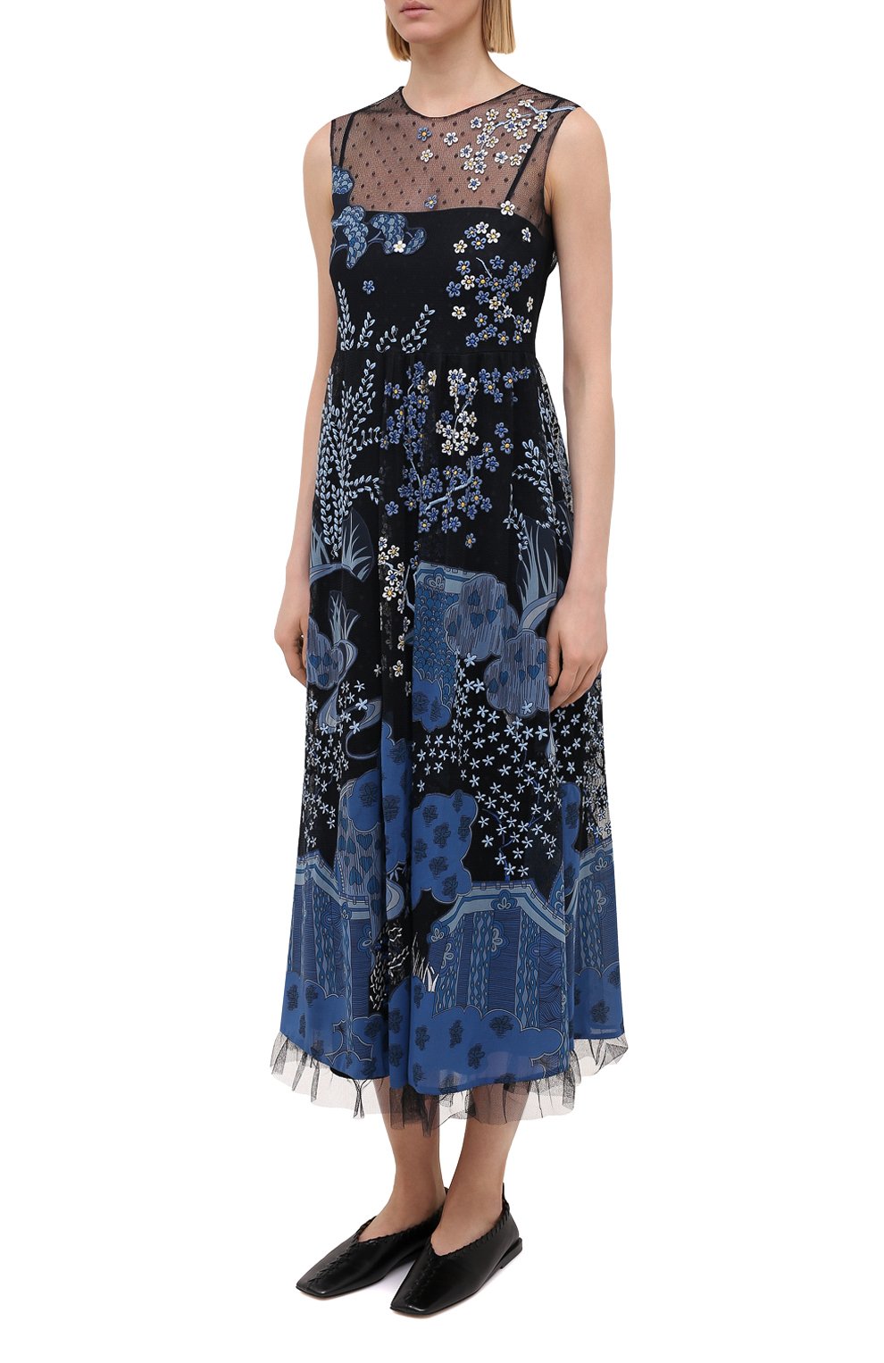 Платье REDVALENTINO темно-синего цвета по цене 115500 руб., арт. VR3VA17E/5QM, фото 3 Платье REDVALENTINO, арт. VR3VA17E/5QM, фото 3