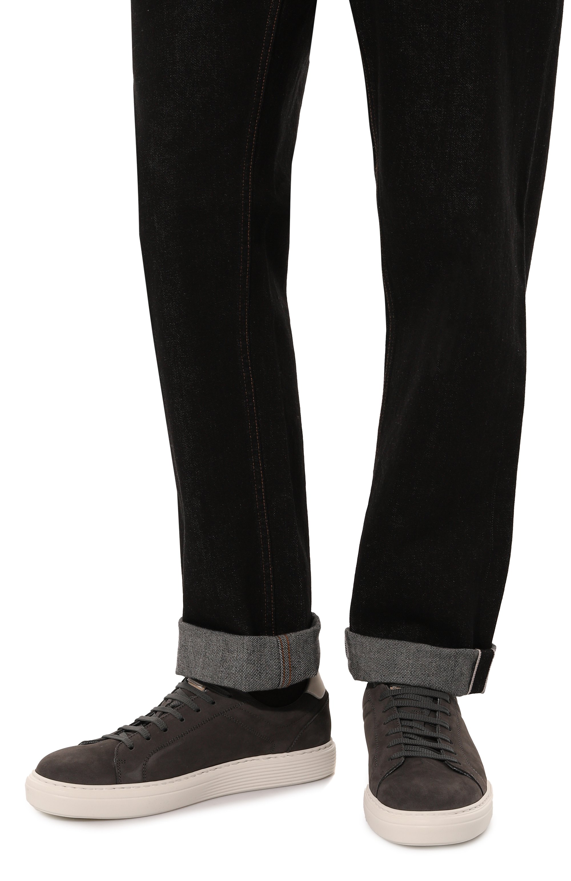 Кеды из нубука BRUNELLO CUCINELLI темно-серого цвета по цене 93700 руб., арт. MZUDBTJ281, фото 3 Кеды из нубука BRUNELLO CUCINELLI, арт. MZUDBTJ281, фото 3