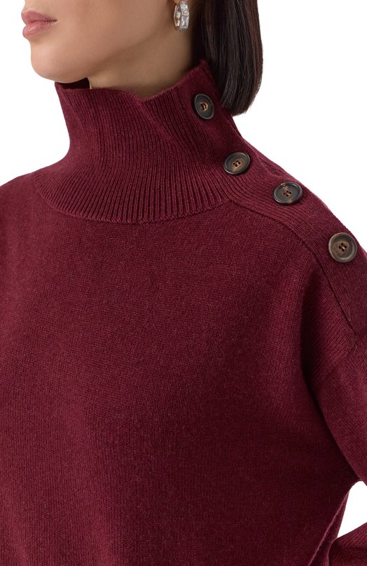 Кашемировый свитер Brunello Cucinelli M12707314P Бордовый  M12707314P Фото 5