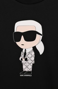 Детский хлопковый свитшот KARL LAGERFELD KIDS черного цвета, арт. Z30042 | Фото 3 (Рукава: Длинные; Материал сплава: Проставлено; Материал внешний: Хлопок; Драгоценные камни: Проставле�но; Мальчики Кросс-КТ: Свитшот-одежда; Ростовка одежда: 7 лет | 122 см, 9 лет | 134 см, 12 лет | 152 см, 13 - 15 лет | 158 см, 16 лет | 164 см)