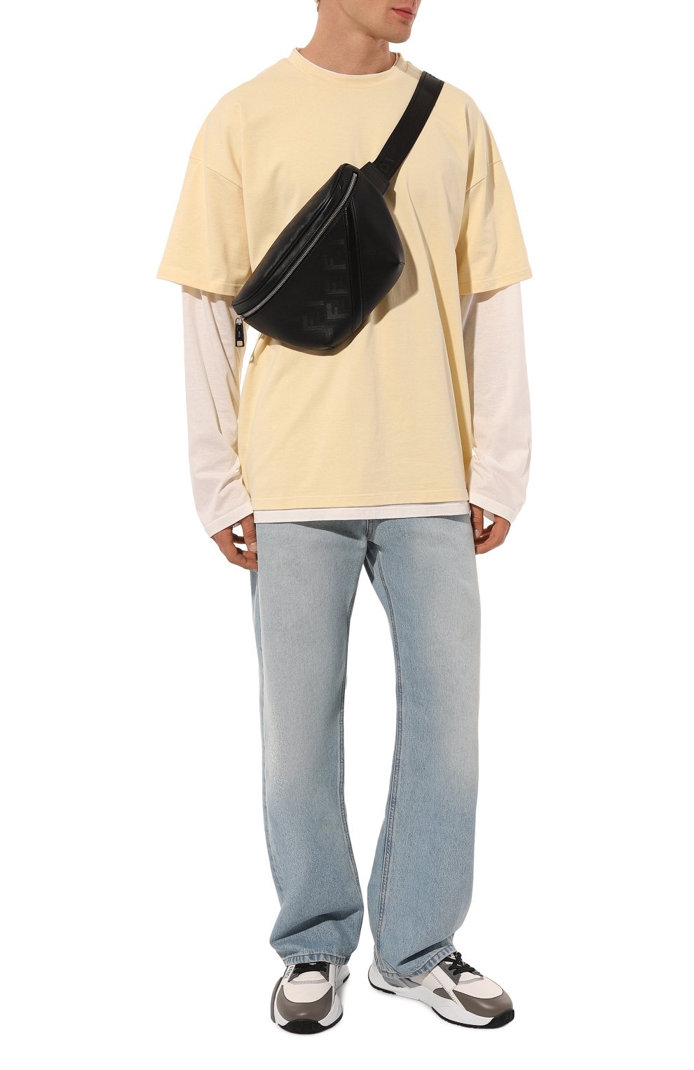 Комбинированные кроссовки fendi flow FENDI, арт. 7E1392 AJZH, фото 2