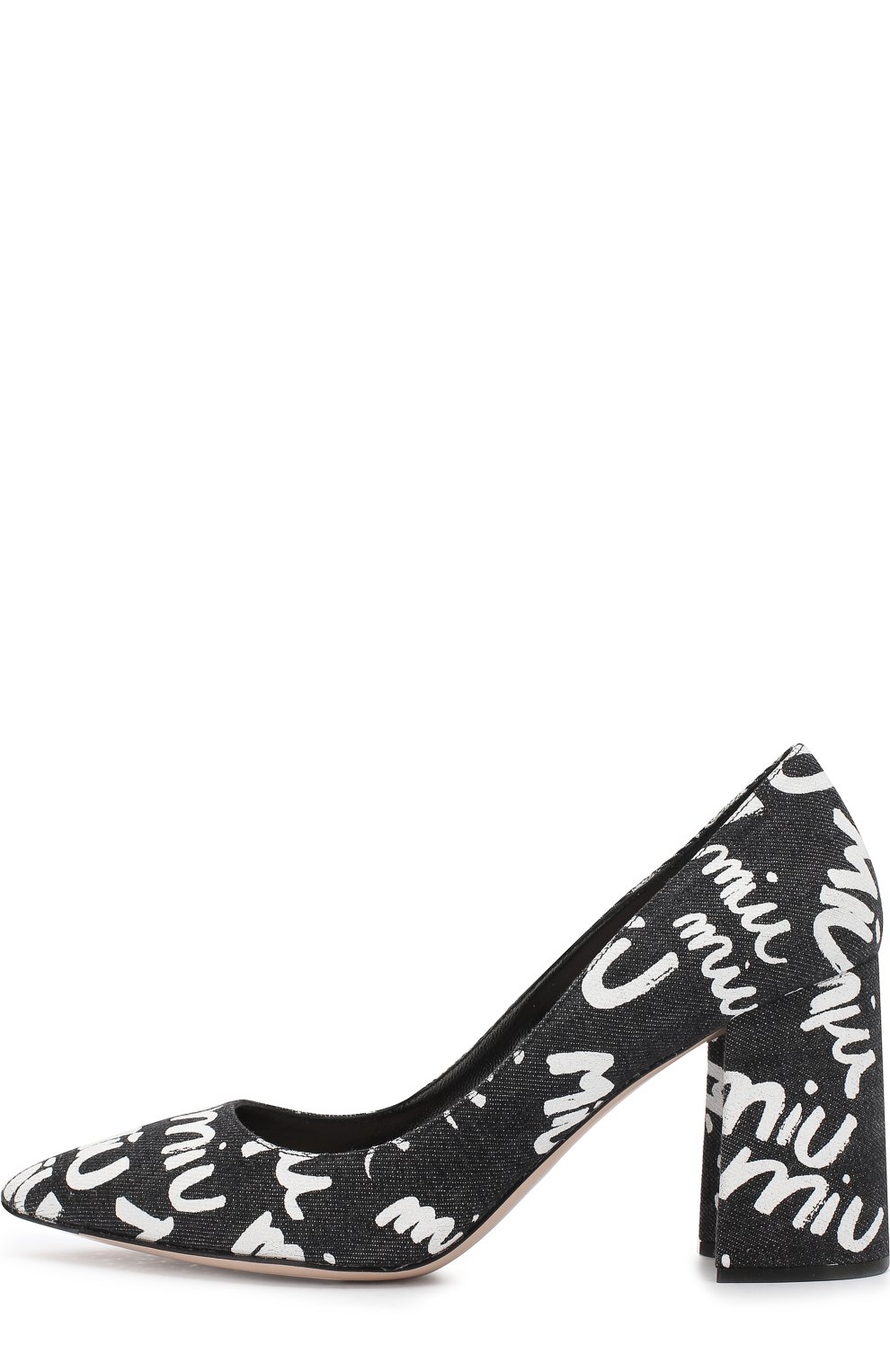 Текстильные туфли с принтом на устойчивом каблуке MIU MIU, арт. 5I124B/3K8B, фото 3