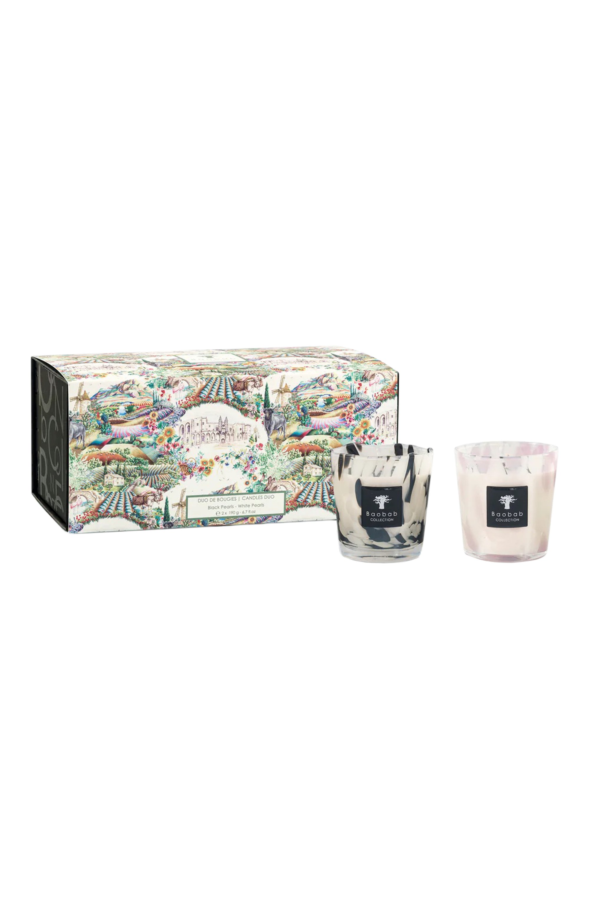 Набор свечей pearls duo max one black-white (2x190g) BAOBAB, арт. 5415198523678, фото 1