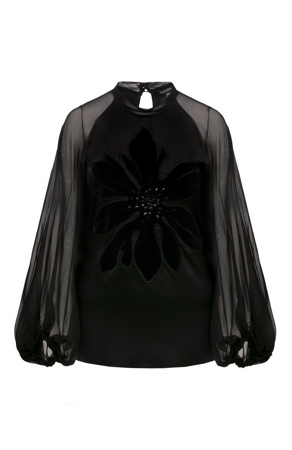 Шелковая блузка YANINA черного цвета по цене 126790 руб., арт. T-2703, фото 1 Шелковая блузка YANINA, арт. T-2703, фото 1