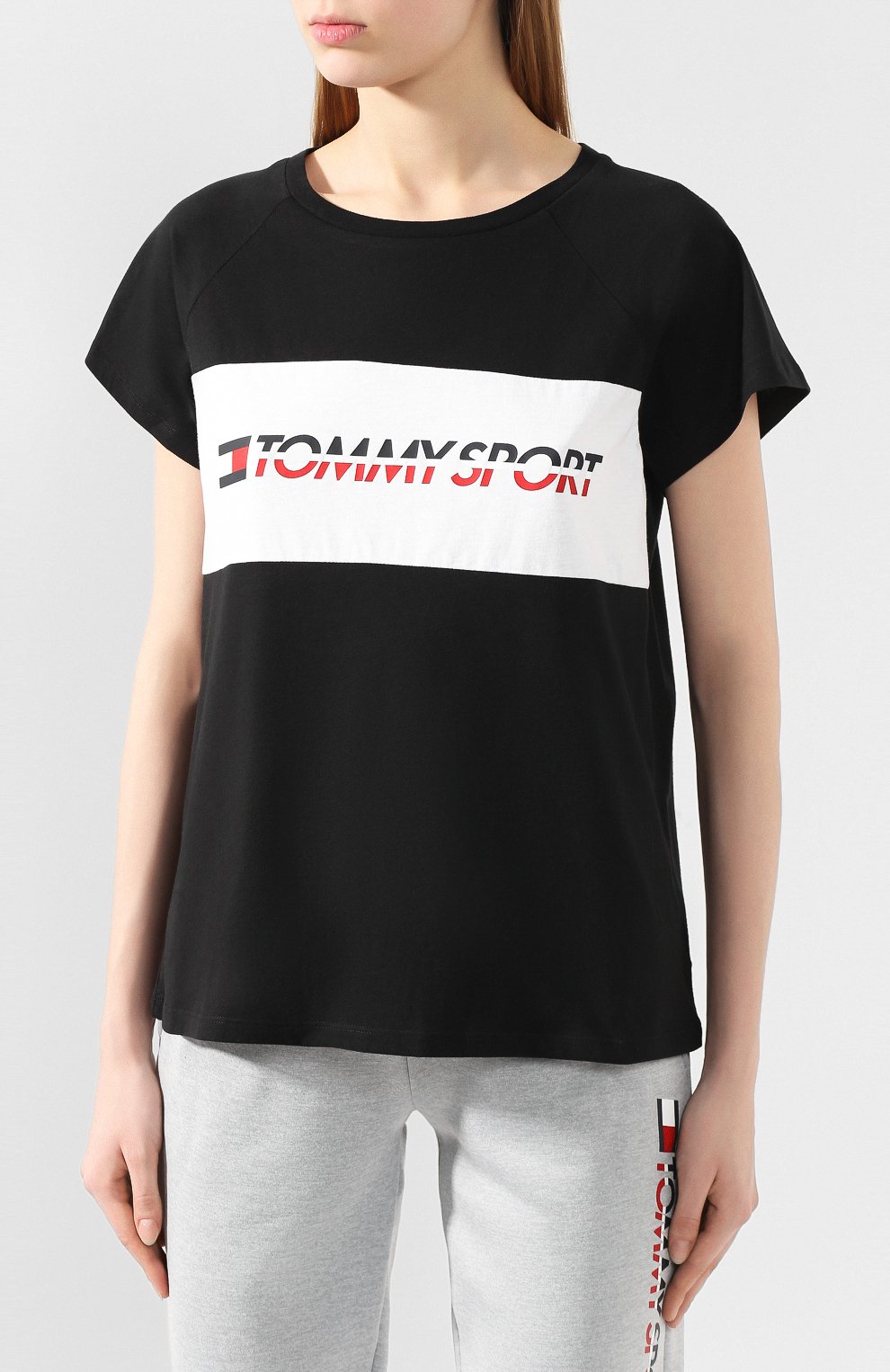 Футболка TOMMY SPORT черного цвета по цене 4490 руб., арт. S10S100331, фото 3 Футболка TOMMY SPORT, арт. S10S100331, фото 3