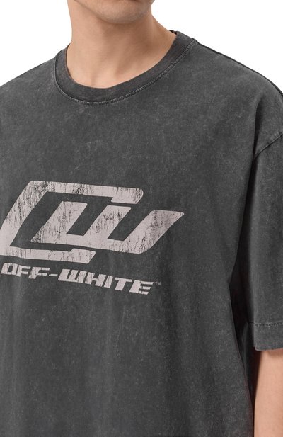 Хлопковая футболка OFF-WHITE, арт. 0MAA120S26JER00A, фото 5