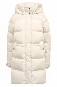 Женский пуховик WOOLRICH молочного цвета, арт. CFWW0U0697FRUT1148 | Фото 1 (Кросс-КТ: Куртка, Пуховик; Материал внешний: Синтетический материал; Материал сплава: Проставлено; Материал подклада: Синтетический материал; Драгоценные камни: Проставлено; Материал утеплителя: Пух и перо; Стили: Кэжуэл)