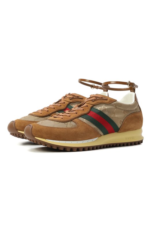 Комбинированные кроссовки Re-Motion Gucci 840291/AAEZM Коричневый 840291/AAEZM