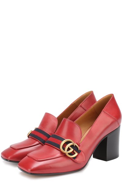 Кожаные туфли peyton на устойч ивом каблуке GUCCI, арт. 423535/DKHC0, фото 1