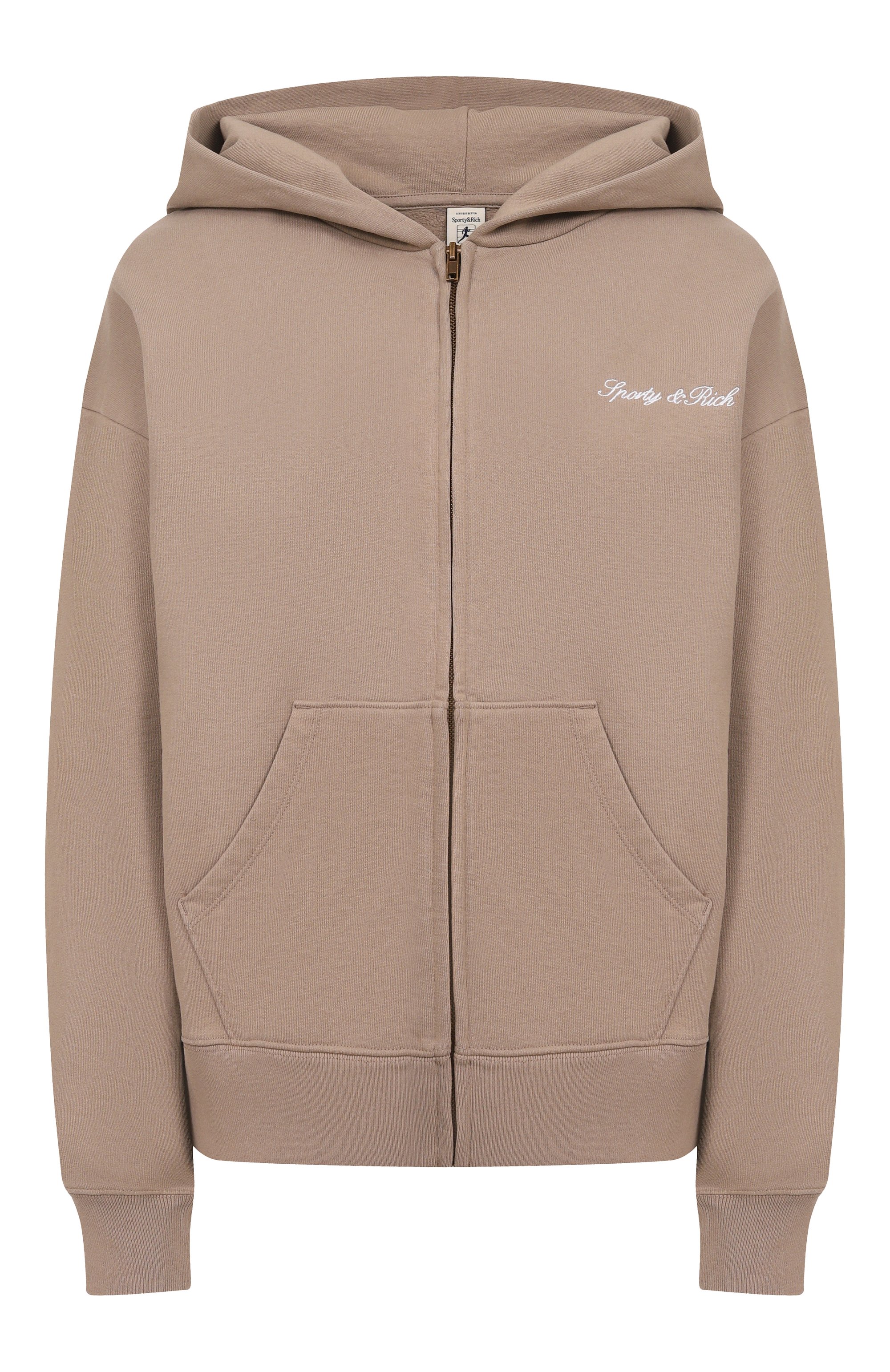 Хлопковая толстовка SPORTY AND RICH бежевого цвета по цене 31450 руб., арт. ST08868326BR08, фото 1 Хлопковая толстовка SPORTY AND RICH, арт. ST08868326BR08, фото 1