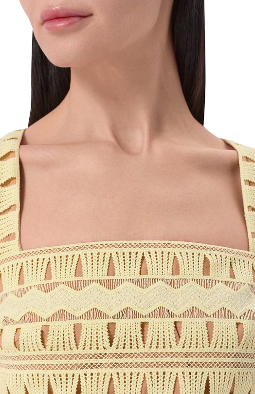 Шелковый топ Elie Saab T0271/MC012 Жёлтый  T0271/MC012 Фото 5