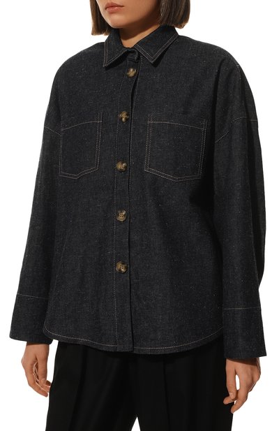 Джинсовая рубашка VIKA 2.0 темно-синего цвета по цене 35100 руб., арт. W23-1298--2025-499, фото 3 Джинсовая рубашка VIKA 2.0, арт. W23-1298--2025-499, фото 3