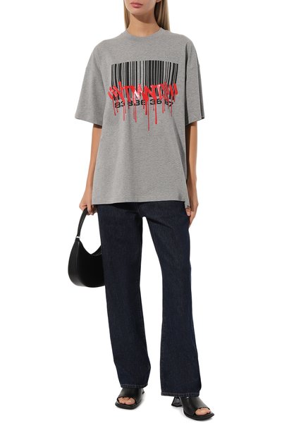 Хлопковая футболка VTMNTS серого цвета по цене 38700 руб., арт. VL18TR400G, фото 2 Хлопковая футболка VTMNTS, арт. VL18TR400G, фото 2