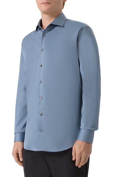 Хлопковая сорочка VAN LAACK голубого цвета по цене 24300 руб., арт. VL-RIK0S-SF/130830/770, фото 3 Хлопковая сорочка VAN LAACK, арт. VL-RIK0S-SF/130830/770, фото 3