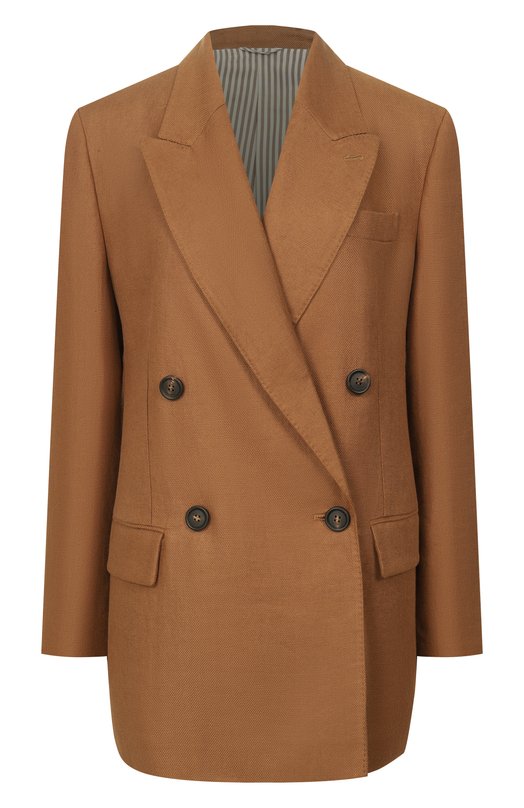 Льняной жакет Brunello Cucinelli MH5277317 Коричневый MH5277317