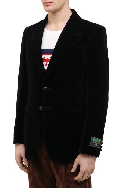 Пиджак из хлопка и льна GUCCI, арт. 648932/Z8AMW, фото 3