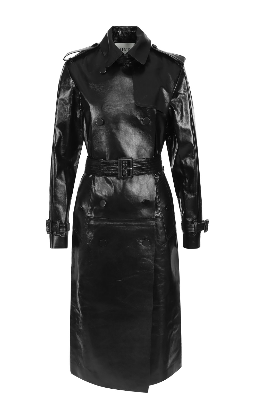 Двубортное кожаное пальто с поясом VALENTINO, арт. NB0NB02Y/1BH, фото 1