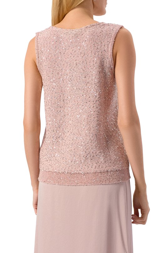 Топ с отделкой пайетками Weekend Max Mara ACAICI Розовый  ACAICI Фото 4