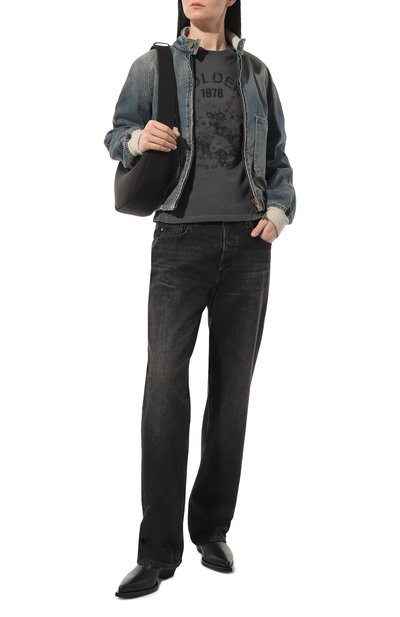 Хлопковый пуловер GOLDEN GOOSE DELUXE BRAND темно-серого цвета по цене 24750 руб., арт. GWP01419.P001223, фото 2 Хлопковый пуловер GOLDEN GOOSE DELUXE BRAND, арт. GWP01419.P001223, фото 2