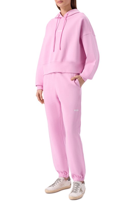 Хлопковое худи MSGM 4041MDM509/267000 Розовый  4041MDM509/267000 Фото 2