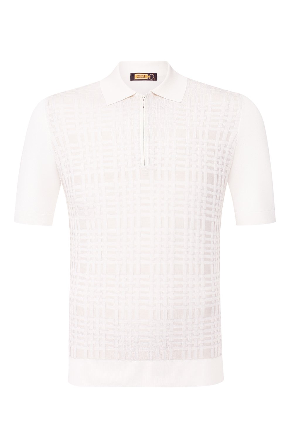 Поло с отделкой из кожи аллигатора ZILLI, арт. MBT-PZ092-CR0C1/MC03/AMIS, фото 1