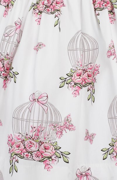 Хлопковое платье MONNALISA белого цвета по цене 15000 руб., арт. 313905, фото 3 Хлопковое платье MONNALISA, арт. 313905, фото 3