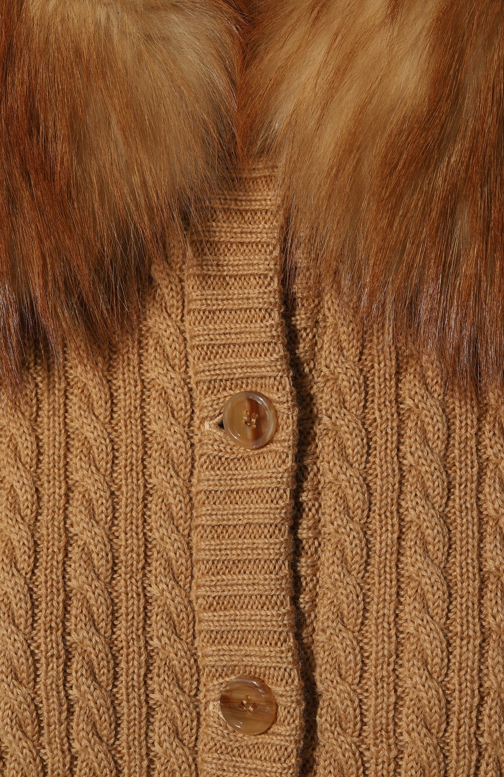 Кардиган с отделкой из меха лисицы SAINT LAURENT, арт. 663425/Y75DJ, фото 5