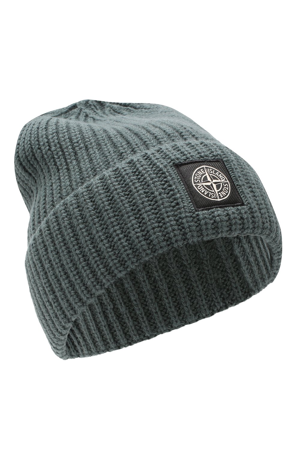 Шерстяная шапка STONE ISLAND темно-зеленого цвета по цене 9795 руб., арт. 7115N10B5, фото 1 Шерстяная шапка STONE ISLAND, арт. 7115N10B5, фото 1