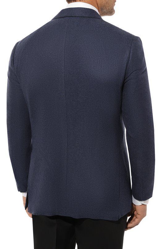 Пиджак из кашемира и шелка Kiton UG81K01P31 Синий  UG81K01P31 Фото 4