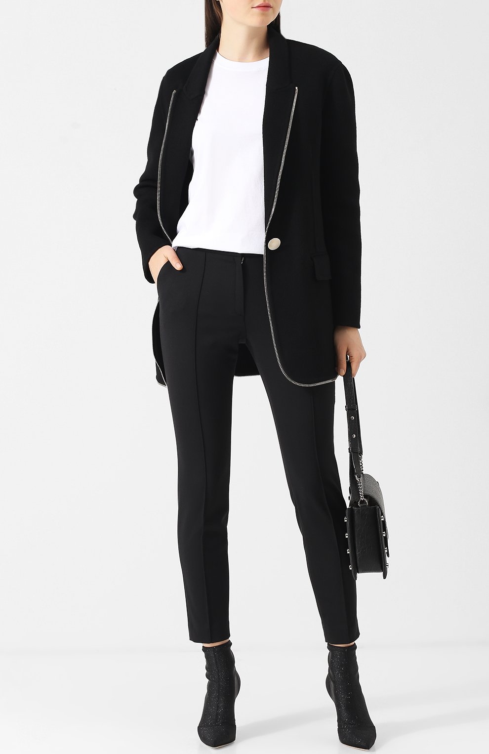 Однотонная хлопковая футболка с круглым вырезом VICTORIA, VICTORIA BECKHAM, арт. JYVV 072C PAW18 C0TT0N JERSEY, фото 2