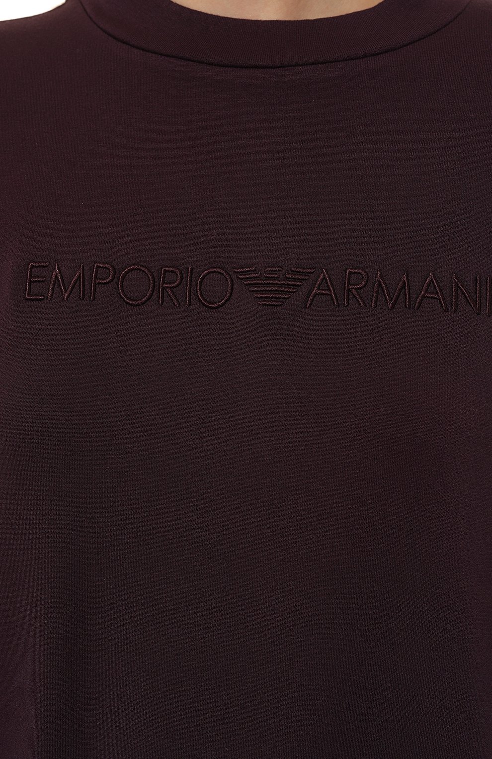 Свитшот из вискозы EMPORIO ARMANI бордового цвета по цене 12850 руб., арт. 164890/4F264, фото 5 Свитшот из вискозы EMPORIO ARMANI, арт. 164890/4F264, фото 5