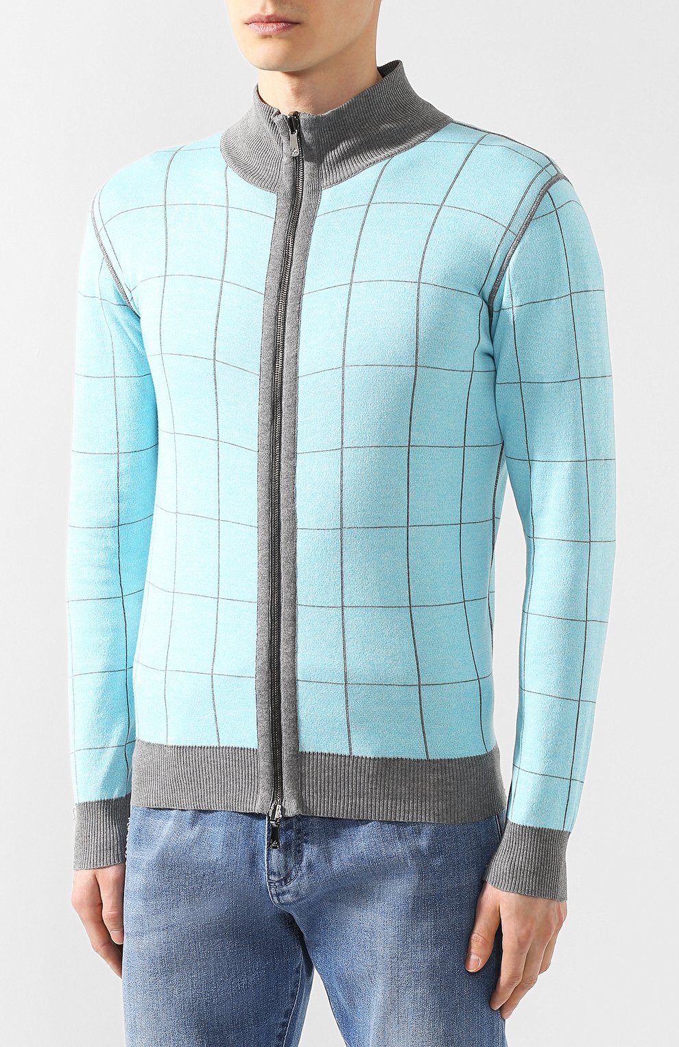 Двусторонний хлопковый кардиган ISAIA светло-серого цвета по цене 58200 руб., арт. MG7284/Y0013, фото 6 Двусторонний хлопковый кардиган ISAIA, арт. MG7284/Y0013, фото 6