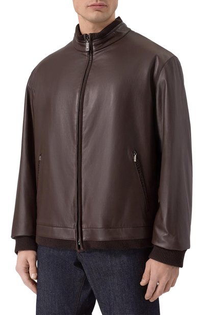 Кожаный бомбер с отделкой из кожи аллигатора ZILLI, арт. AR0NH3M1972VPIP00_001, фото 3