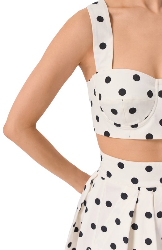 Хлопковый топ-бюстье Dolce & Gabbana F7AD5T/FSFNM Чёрно-белый  F7AD5T/FSFNM Фото 5