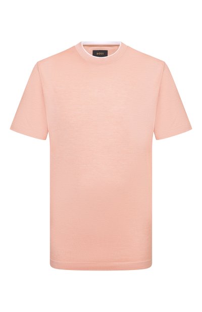 Мужская футболка из шелка и хлопка BOSS CAMEL, арт. 50559901