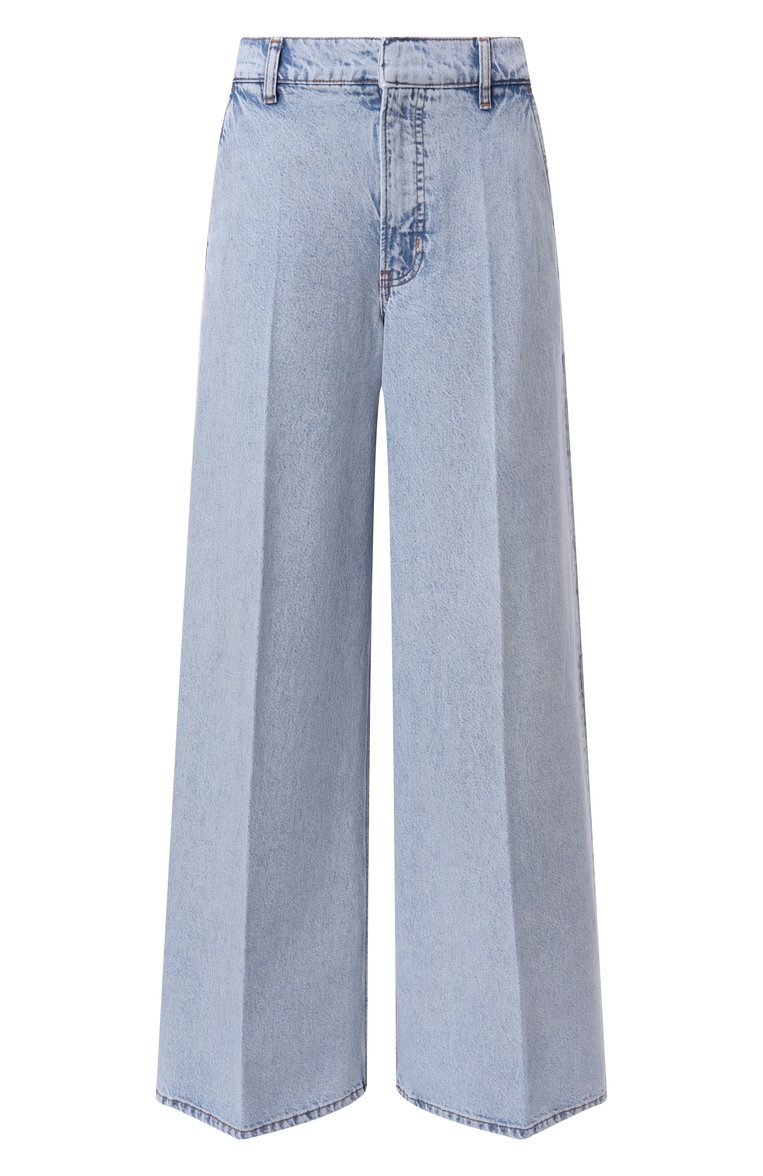 Женские джинсы FRAME DENIM голубого цвета, арт. WP25DPA025 | Фото 1 (Длина (брюки, джинсы): Стандартные; Кросс-КТ: Деним; Силуэт Ж (брюки и джинсы): Широкие; Материал внешний: Деним, Хлопок; Стили: Кэжуэл; Автоматизация ТО: Проставлено; Автоматизация состава: Проставлено)
